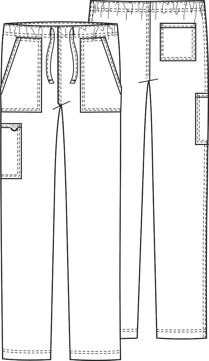 imageCherokee Unisex Scrub Pants for Men amp Women Tapered Leg Drawstring 4 Pocket Medical Uniform Easy Care 2Way Stretch WW020White