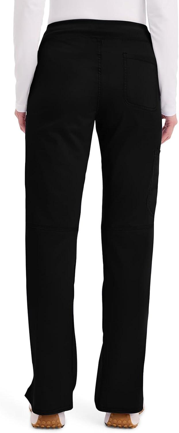 imageCherokee Women Scrub Pant with Straight Leg Pullon Pant Medical Bottom with 4 Pocket amp 2Way Stretch Fabric WW110Black