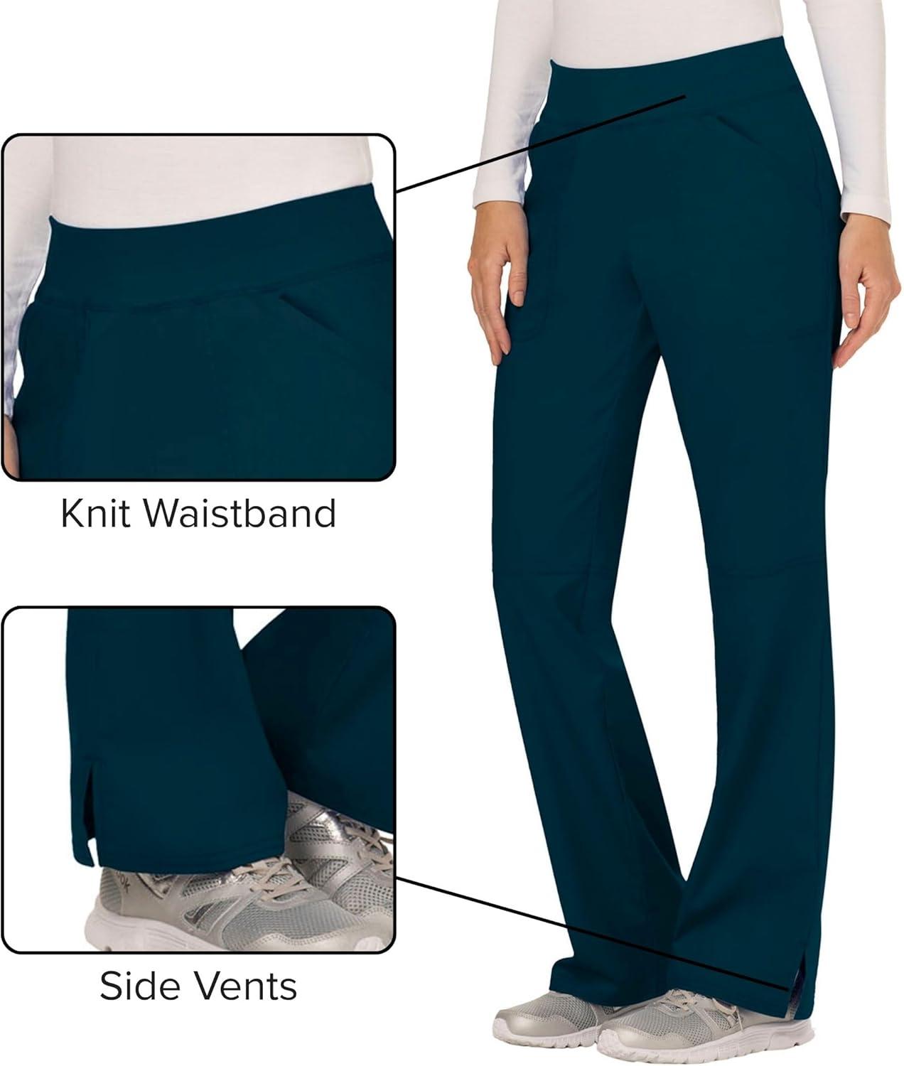 imageCherokee Women Scrub Pant with Straight Leg Pullon Pant Medical Bottom with 4 Pocket amp 2Way Stretch Fabric WW110Caribbean Blue