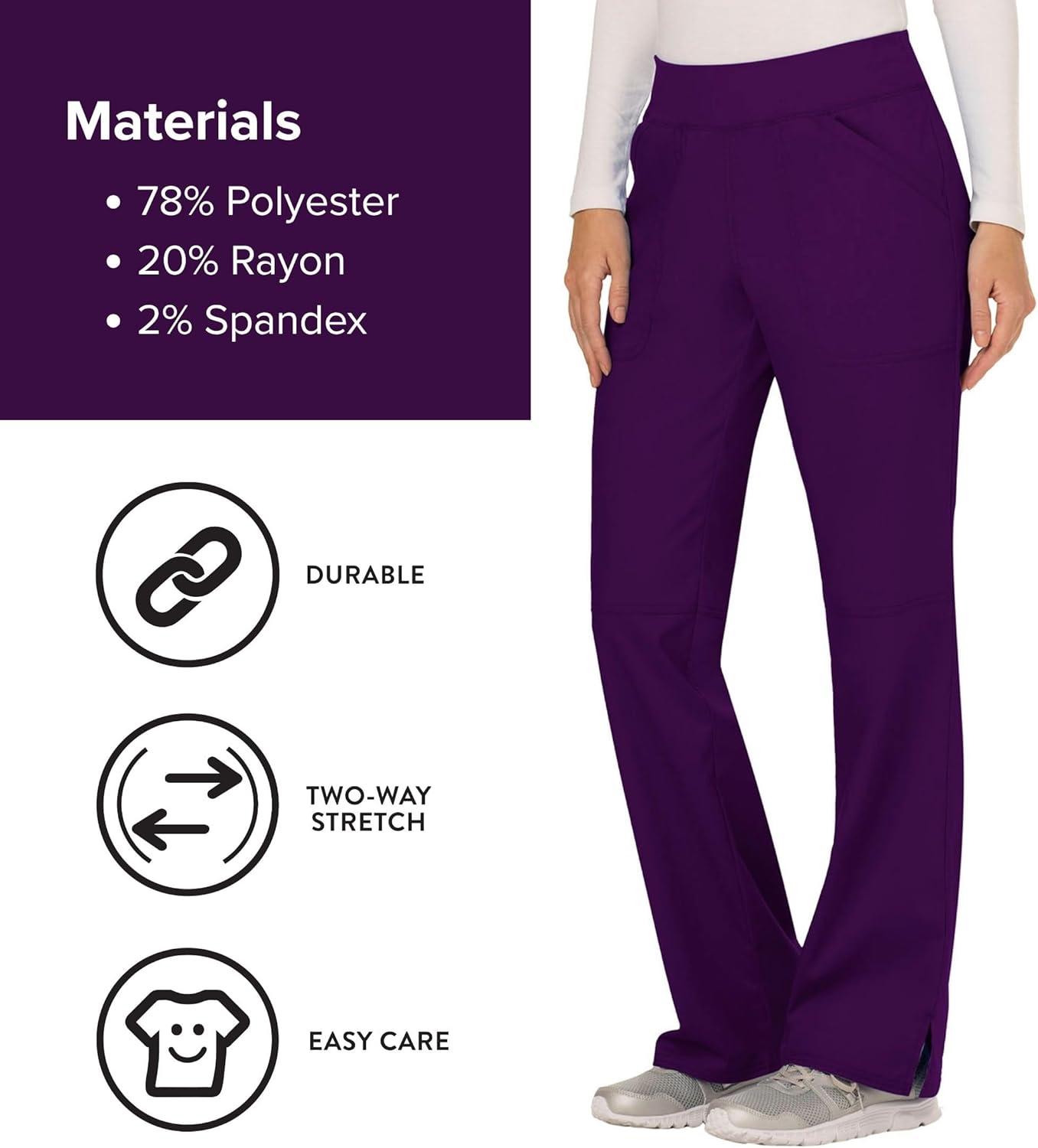 imageCherokee Women Scrub Pant with Straight Leg Pullon Pant Medical Bottom with 4 Pocket amp 2Way Stretch Fabric WW110Eggplant