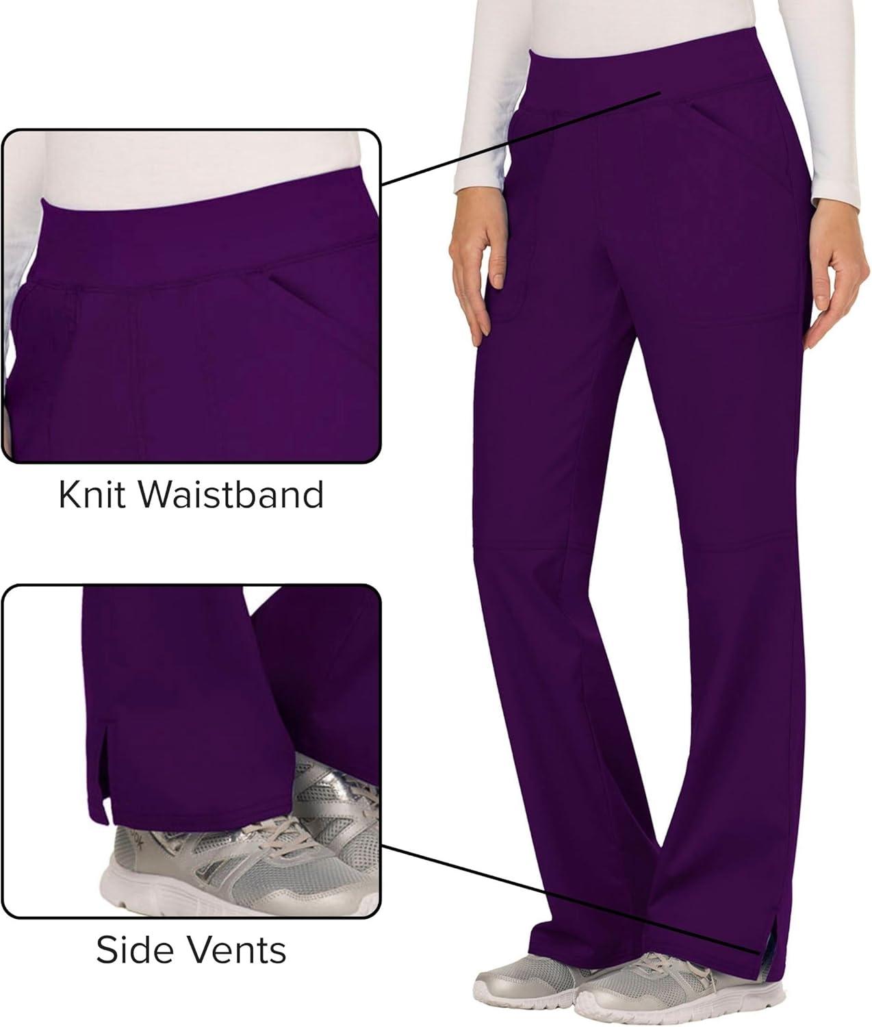 imageCherokee Women Scrub Pant with Straight Leg Pullon Pant Medical Bottom with 4 Pocket amp 2Way Stretch Fabric WW110Eggplant