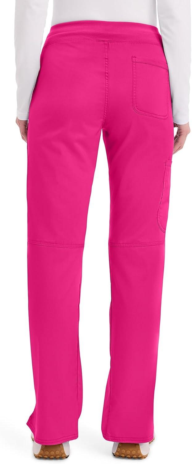 imageCherokee Women Scrub Pant with Straight Leg Pullon Pant Medical Bottom with 4 Pocket amp 2Way Stretch Fabric WW110Electric Pink