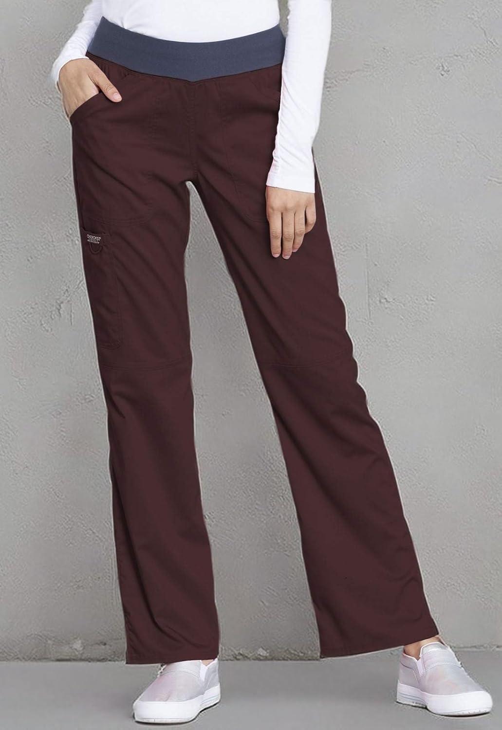 imageCherokee Women Scrub Pant with Straight Leg Pullon Pant Medical Bottom with 4 Pocket amp 2Way Stretch Fabric WW110Espresso