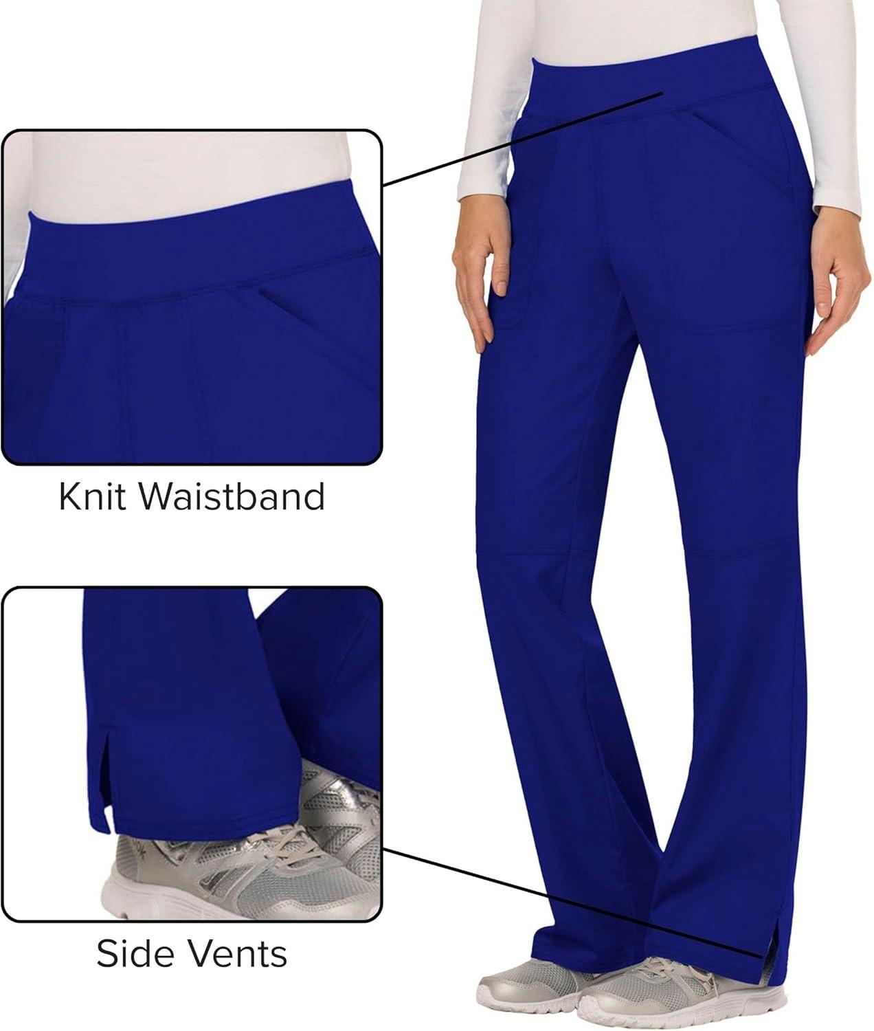 imageCherokee Women Scrub Pant with Straight Leg Pullon Pant Medical Bottom with 4 Pocket amp 2Way Stretch Fabric WW110Galaxy Blue