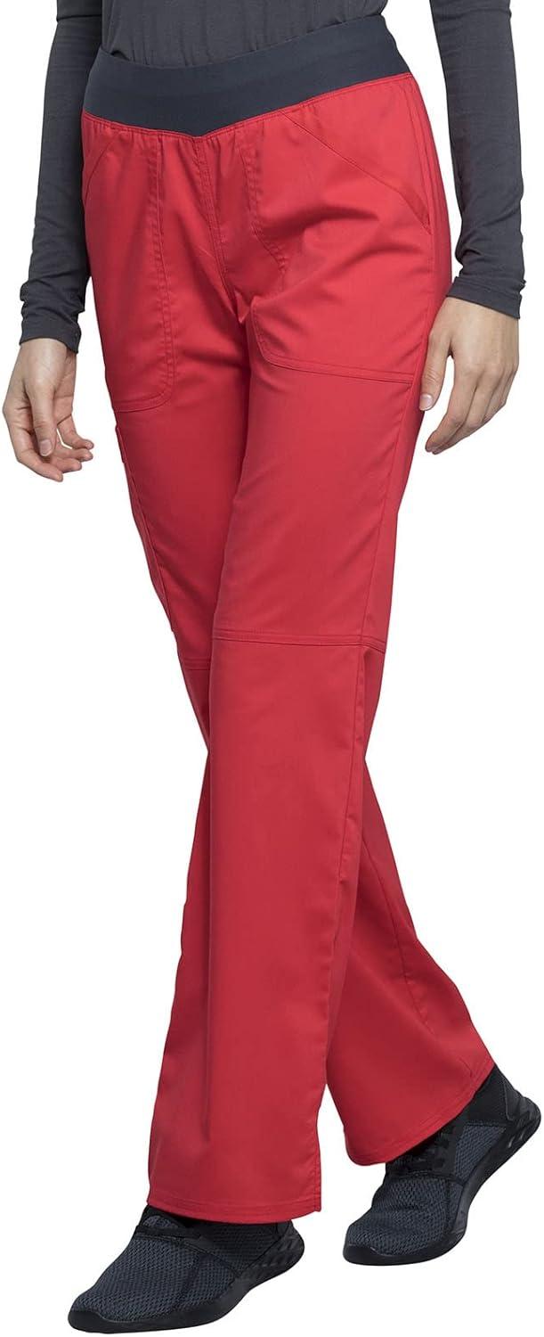 imageCherokee Women Scrub Pant with Straight Leg Pullon Pant Medical Bottom with 4 Pocket amp 2Way Stretch Fabric WW110Hot Tomato