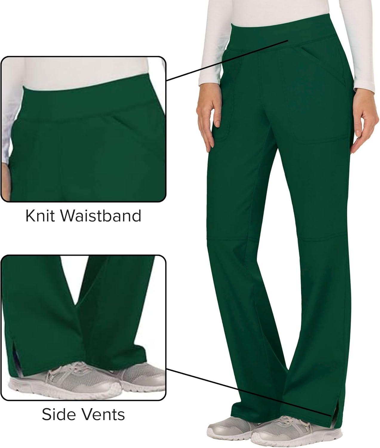 imageCherokee Women Scrub Pant with Straight Leg Pullon Pant Medical Bottom with 4 Pocket amp 2Way Stretch Fabric WW110Hunter Green