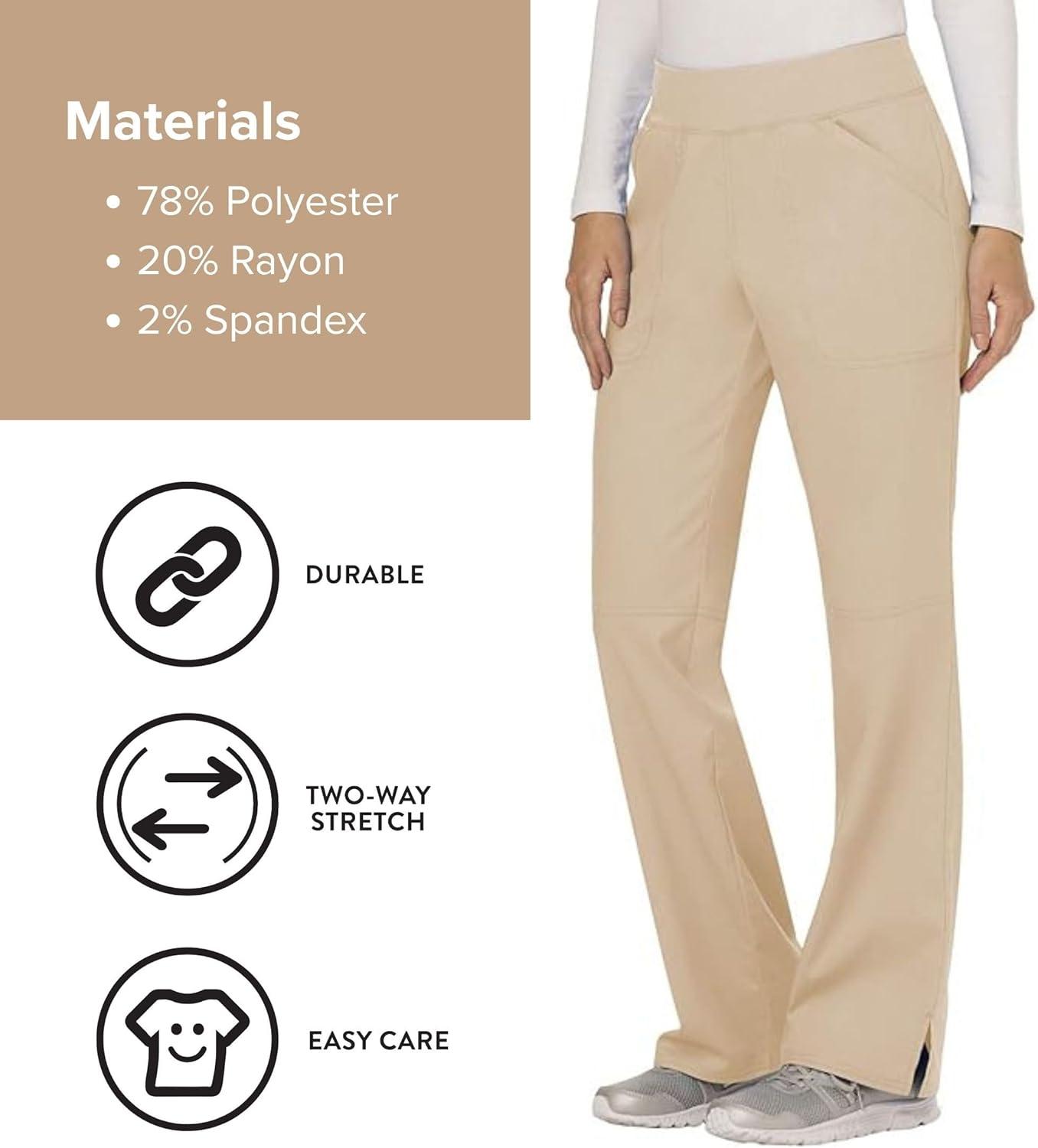 imageCherokee Women Scrub Pant with Straight Leg Pullon Pant Medical Bottom with 4 Pocket amp 2Way Stretch Fabric WW110Khaki