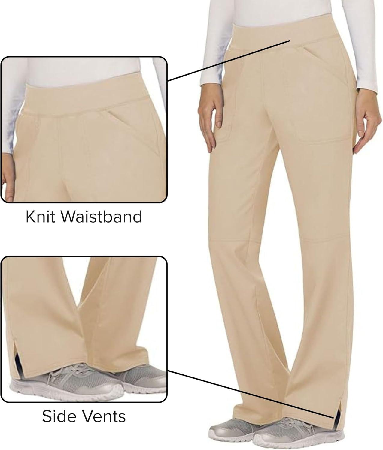 imageCherokee Women Scrub Pant with Straight Leg Pullon Pant Medical Bottom with 4 Pocket amp 2Way Stretch Fabric WW110Khaki