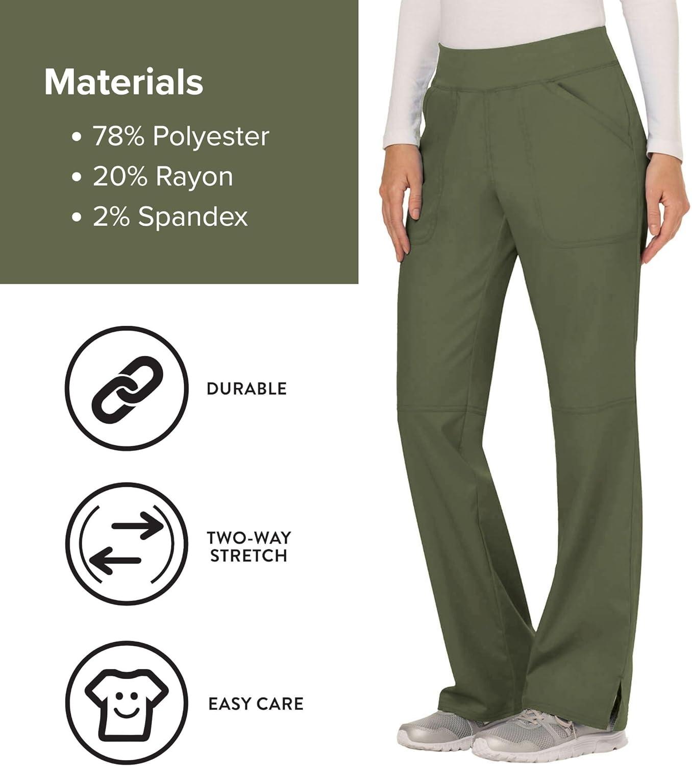 imageCherokee Women Scrub Pant with Straight Leg Pullon Pant Medical Bottom with 4 Pocket amp 2Way Stretch Fabric WW110Olive