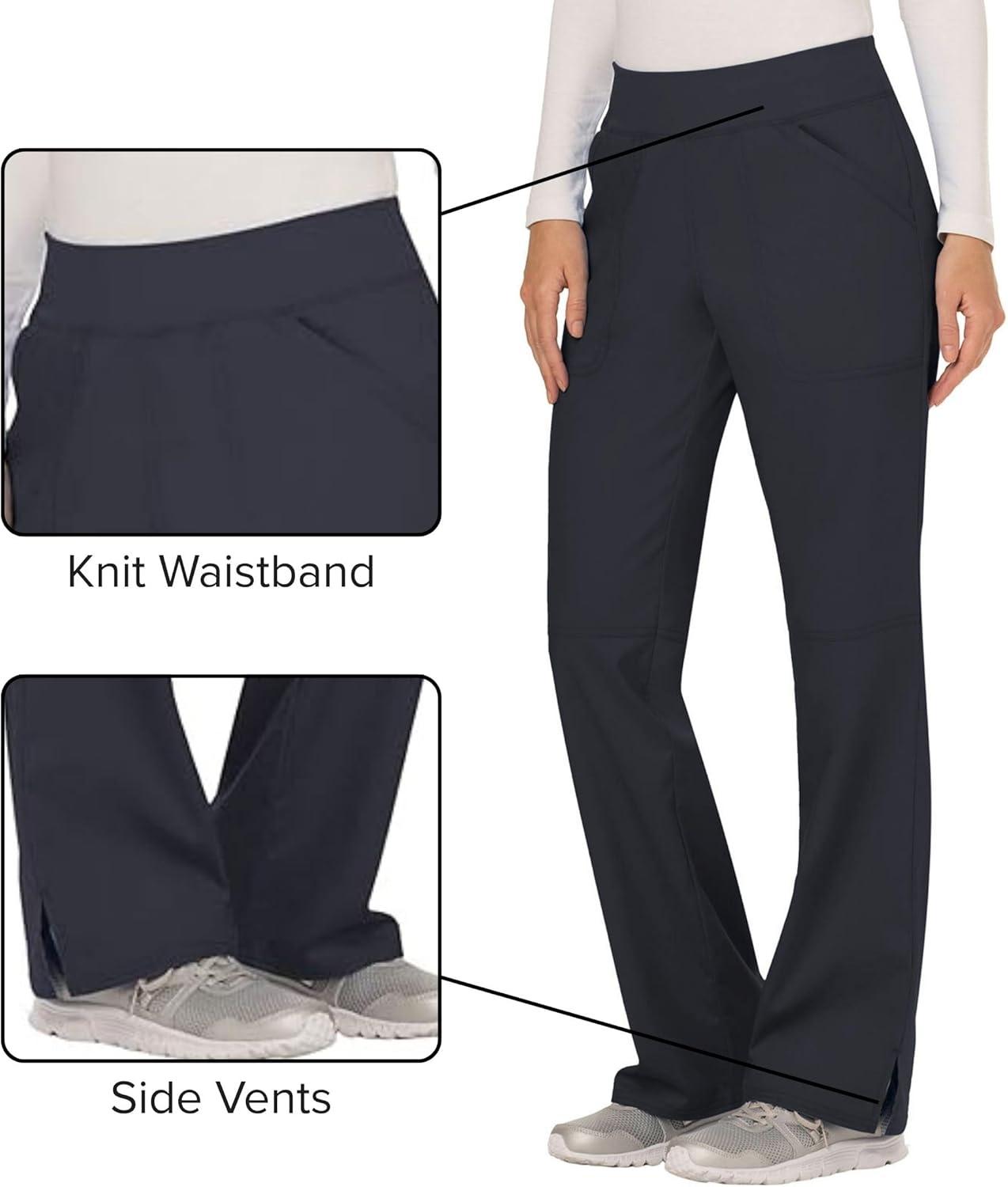 imageCherokee Women Scrub Pant with Straight Leg Pullon Pant Medical Bottom with 4 Pocket amp 2Way Stretch Fabric WW110Pewter
