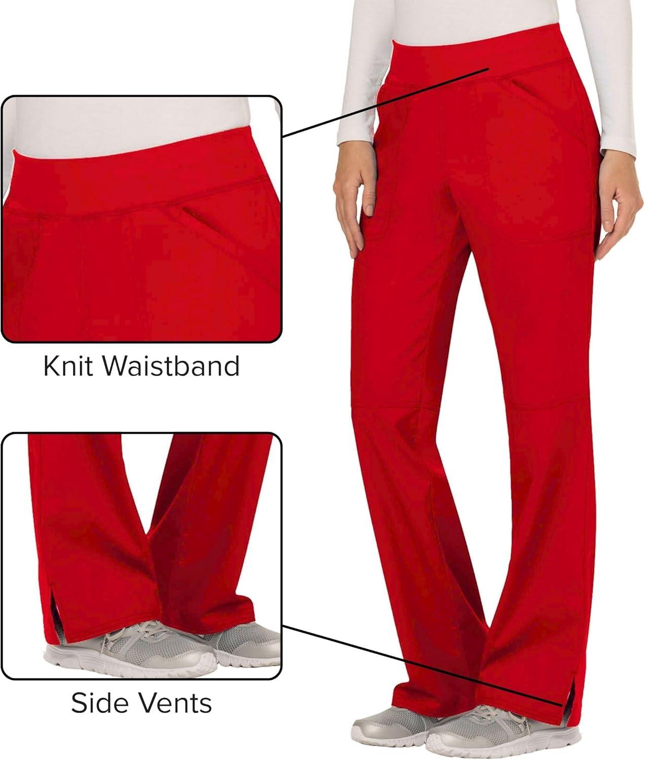 imageCherokee Women Scrub Pant with Straight Leg Pullon Pant Medical Bottom with 4 Pocket amp 2Way Stretch Fabric WW110Red