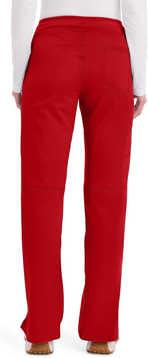 imageCherokee Women Scrub Pant with Straight Leg Pullon Pant Medical Bottom with 4 Pocket amp 2Way Stretch Fabric WW110Red