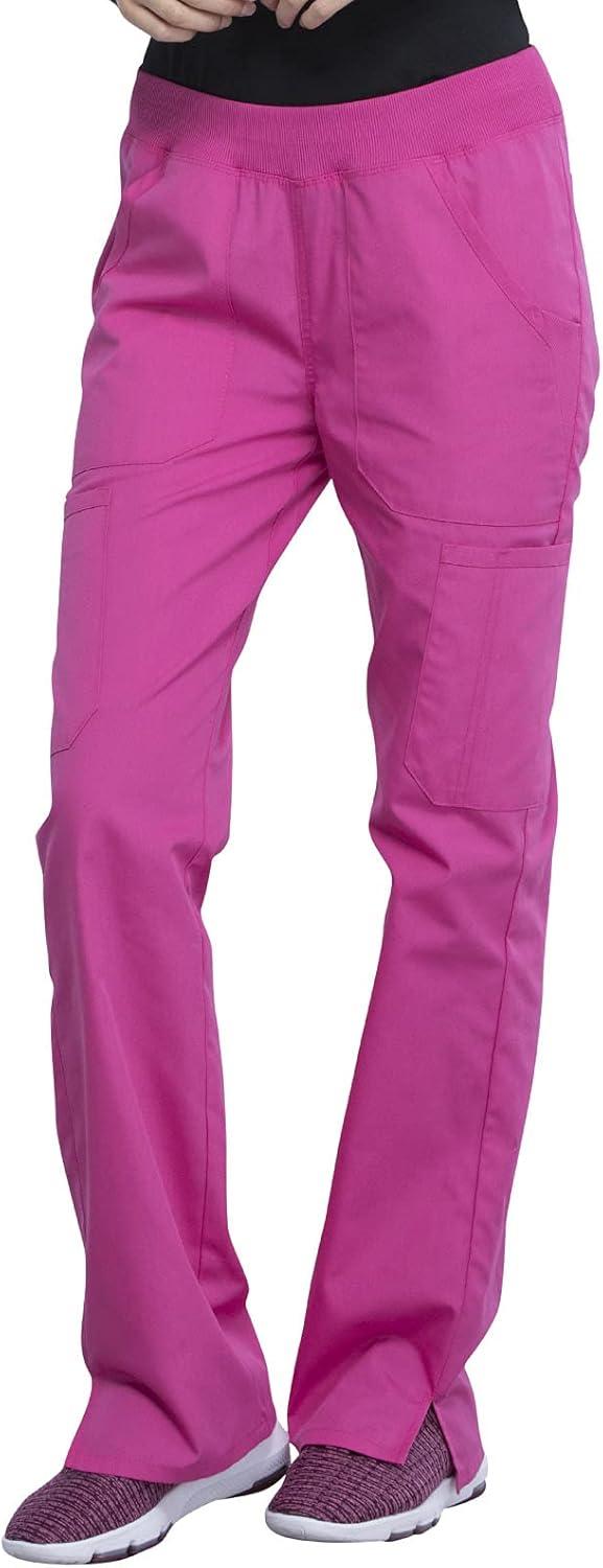 imageCherokee Women Scrub Pant with Straight Leg Pullon Pant Medical Bottom with 4 Pocket amp 2Way Stretch Fabric WW110Shocking Pink