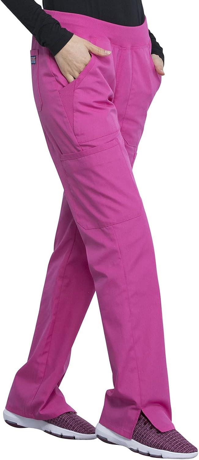 imageCherokee Women Scrub Pant with Straight Leg Pullon Pant Medical Bottom with 4 Pocket amp 2Way Stretch Fabric WW110Shocking Pink