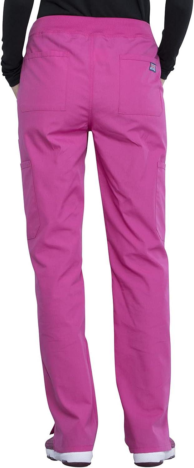 imageCherokee Women Scrub Pant with Straight Leg Pullon Pant Medical Bottom with 4 Pocket amp 2Way Stretch Fabric WW110Shocking Pink