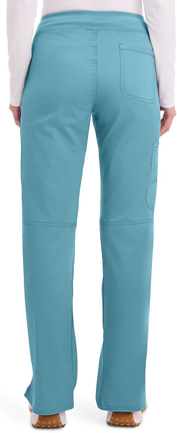 imageCherokee Women Scrub Pant with Straight Leg Pullon Pant Medical Bottom with 4 Pocket amp 2Way Stretch Fabric WW110Soft Marine