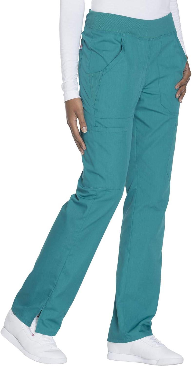 imageCherokee Women Scrub Pant with Straight Leg Pullon Pant Medical Bottom with 4 Pocket amp 2Way Stretch Fabric WW110Teal Blue
