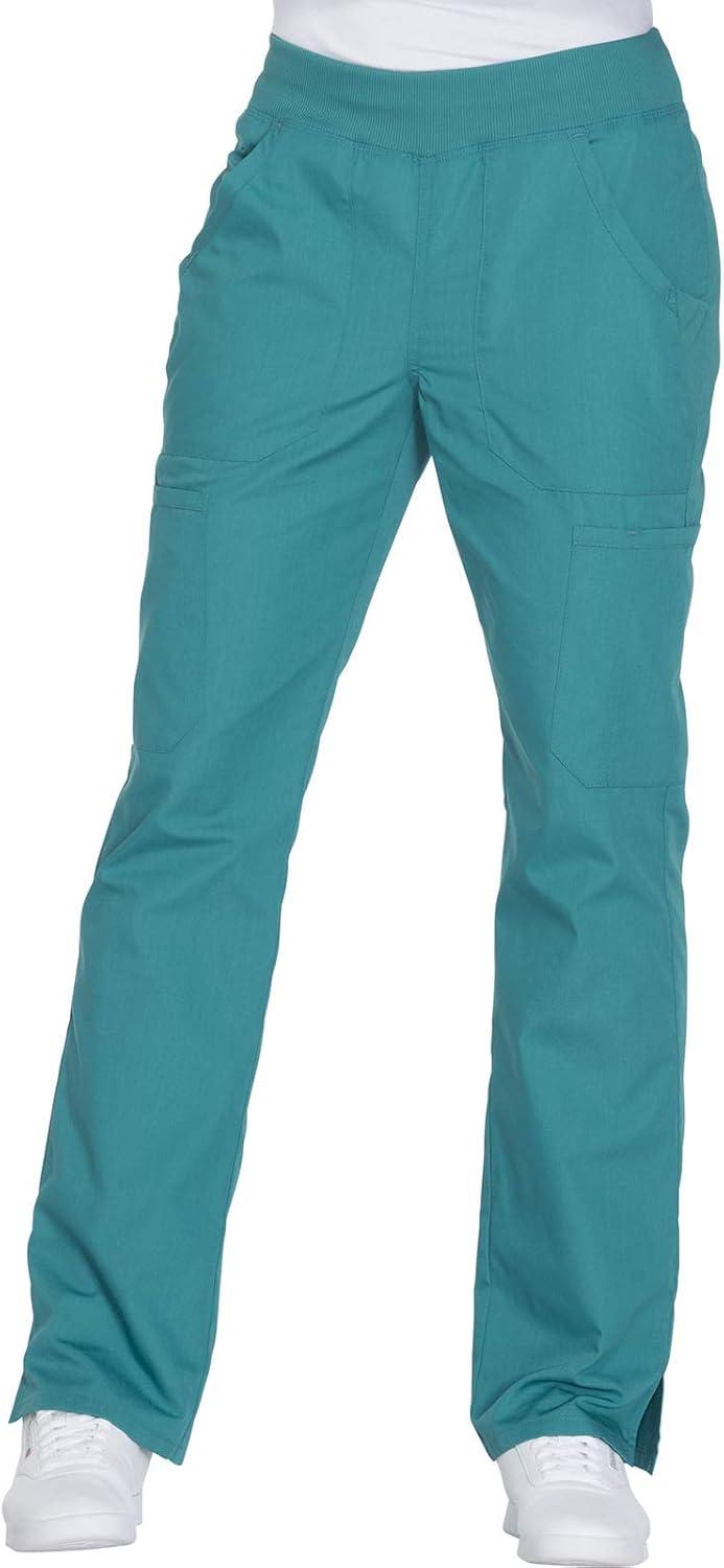 imageCherokee Women Scrub Pant with Straight Leg Pullon Pant Medical Bottom with 4 Pocket amp 2Way Stretch Fabric WW110Teal Blue