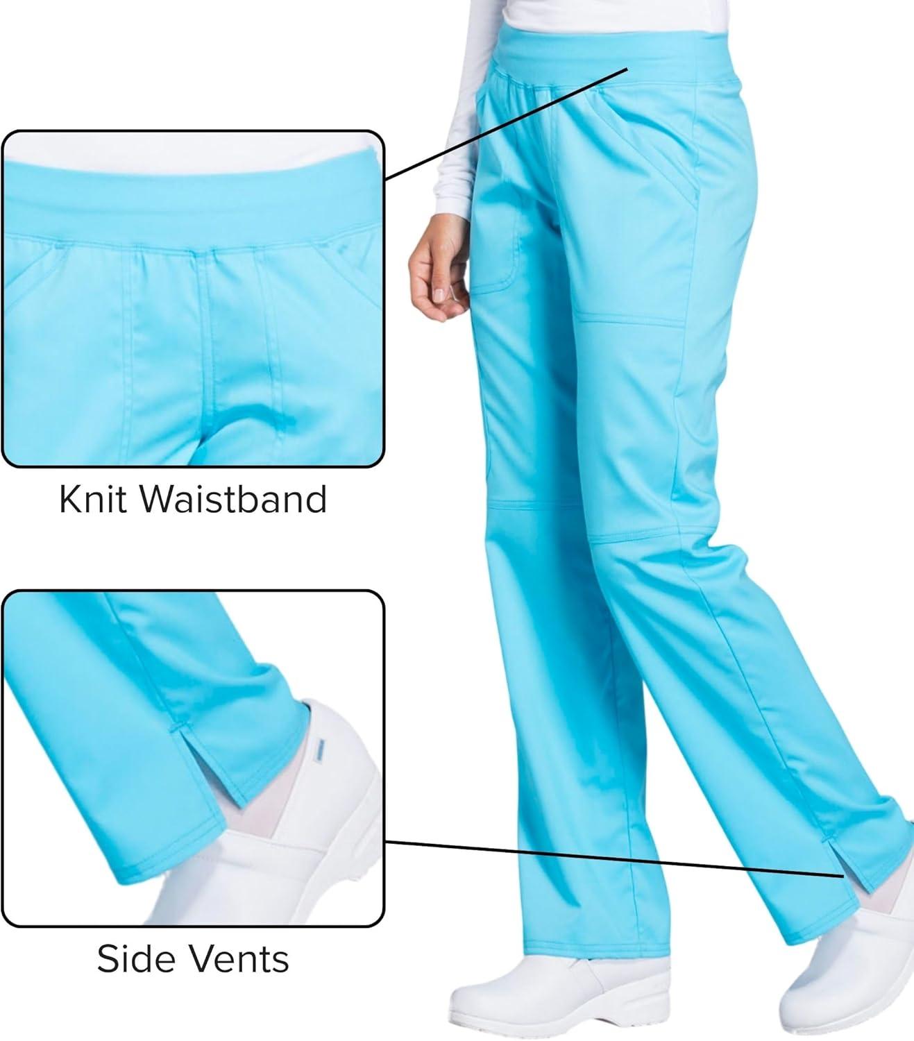 imageCherokee Women Scrub Pant with Straight Leg Pullon Pant Medical Bottom with 4 Pocket amp 2Way Stretch Fabric WW110Turquoise