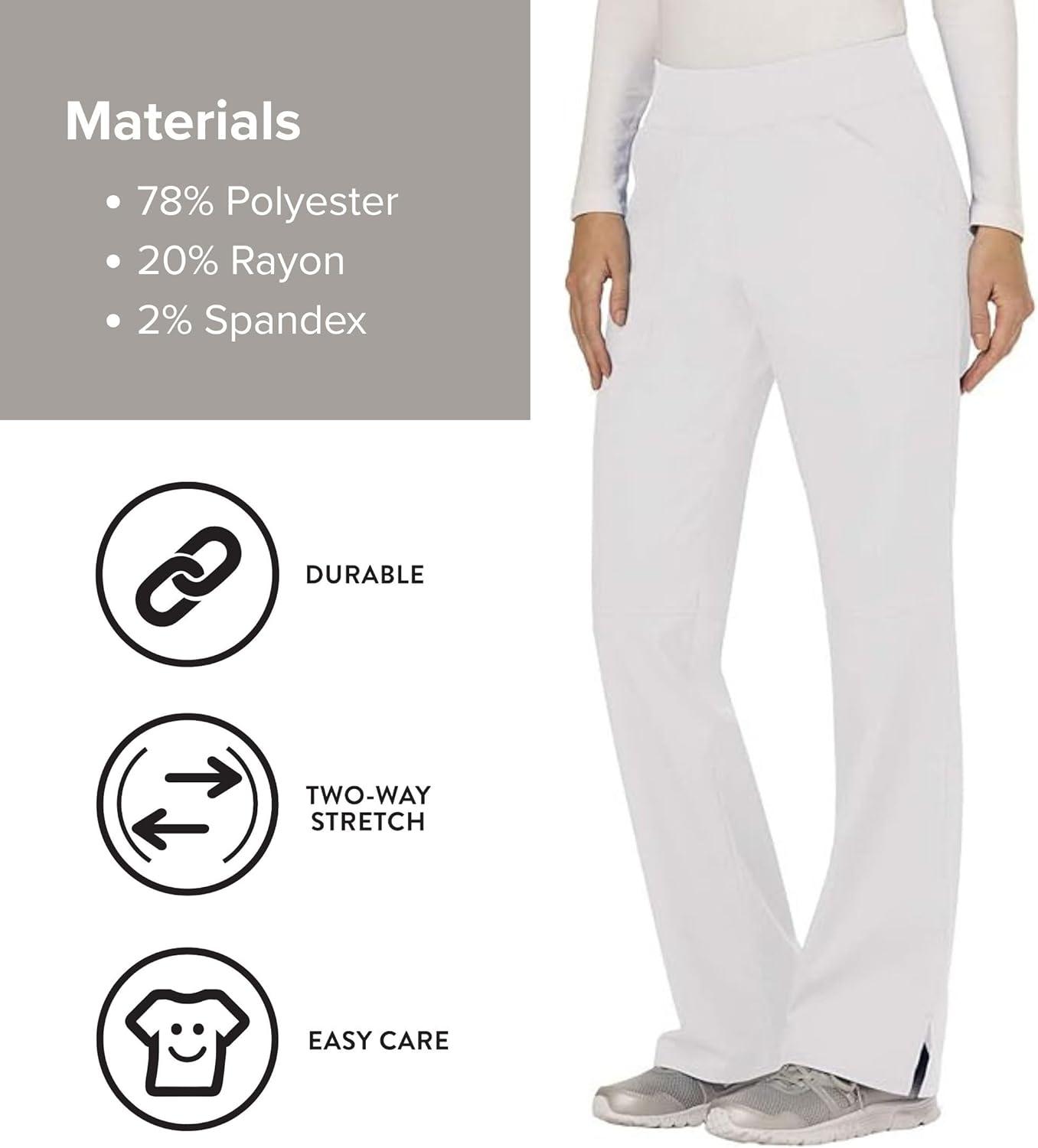 imageCherokee Women Scrub Pant with Straight Leg Pullon Pant Medical Bottom with 4 Pocket amp 2Way Stretch Fabric WW110White