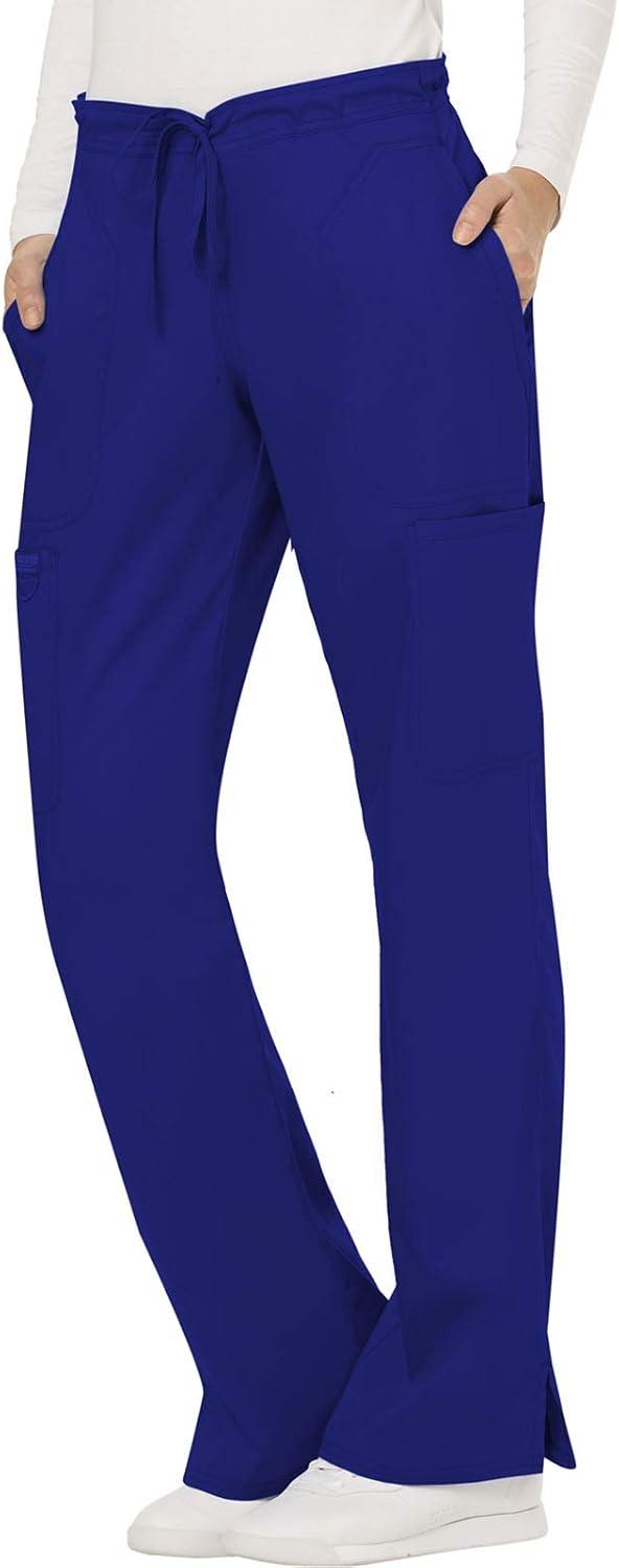 imageCherokee Women Scrubs Pant Workwear Revolution Mid Rise Moderate Flare Drawstring WW120Galaxy Blue