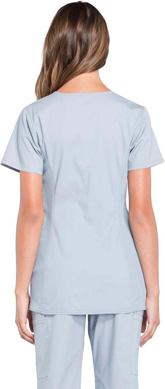 imageCherokee Womens Maternity Scrub Top with 3 Pockets Mock Wrap WW685Grey