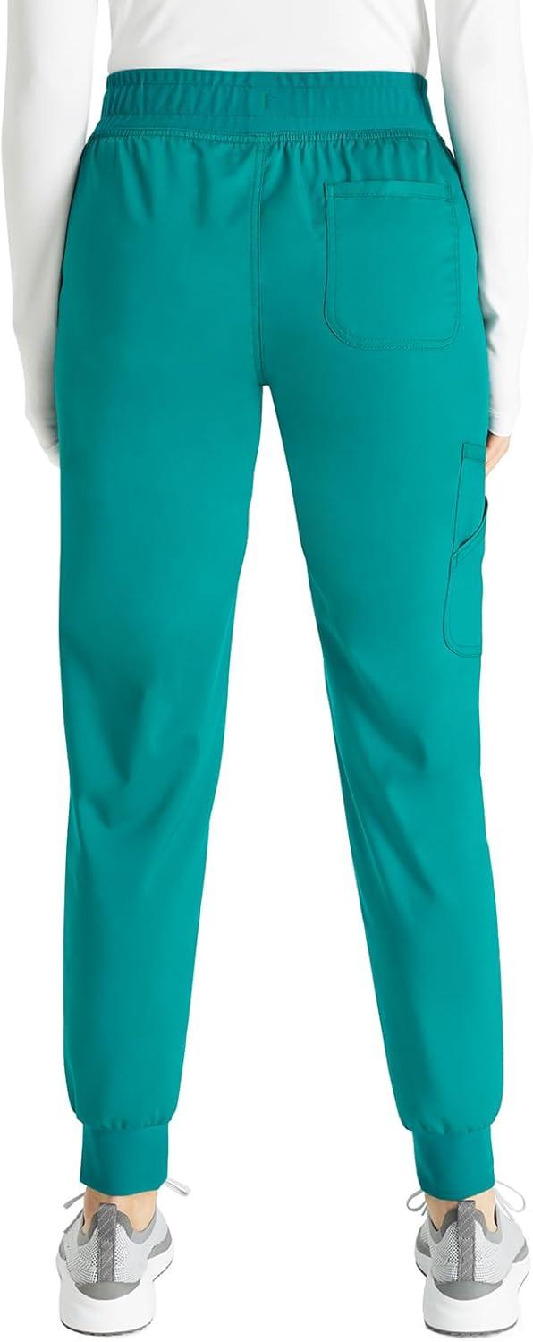 imageCherokee Womens Scrub Jogger Pants Modern Classic Fit Mid Rise Bottom with 5 Pockets Elastic Knit Waistband WW115Hunter Green