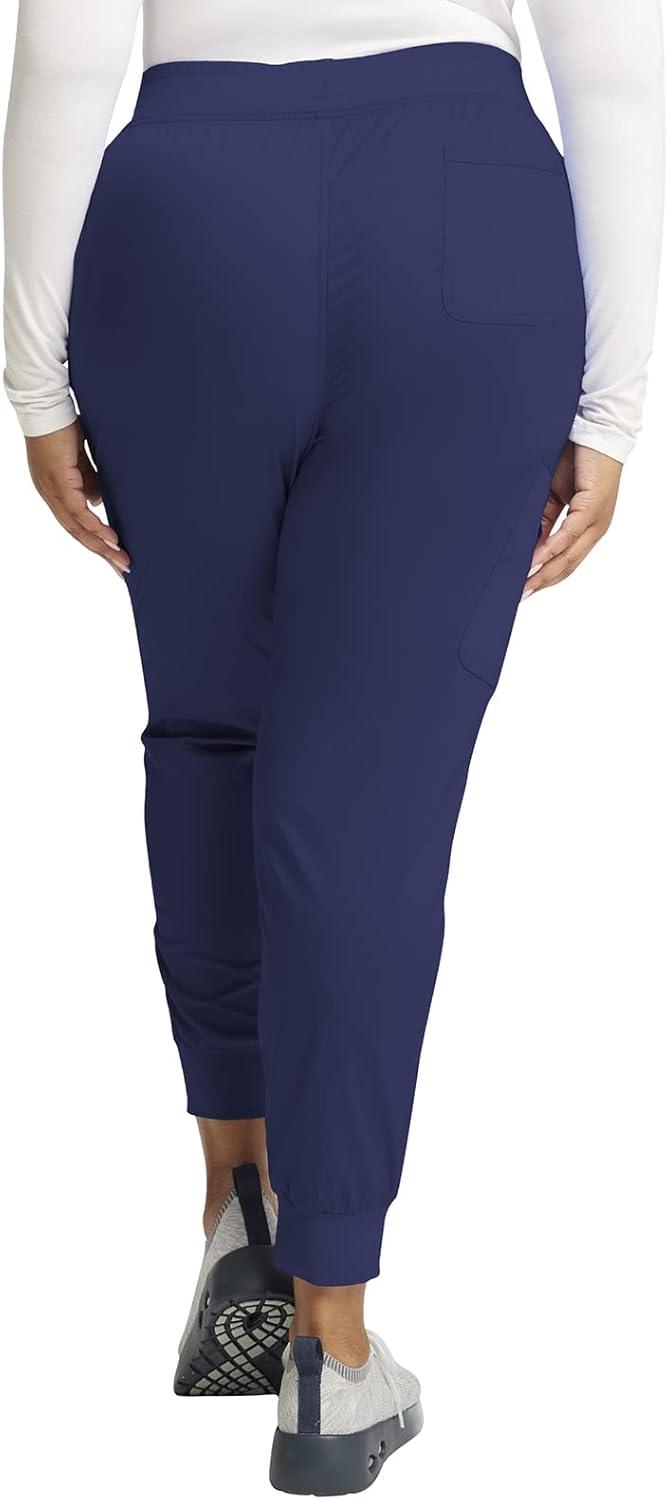 imageCherokee Womens Scrub Jogger Pants Modern Classic Fit Mid Rise Bottom with 5 Pockets Elastic Knit Waistband WW115Navy
