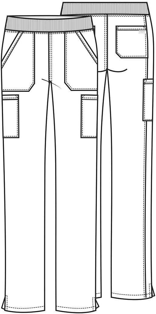 imageCherokee Womens Scrub Pants Mid Rise Straight Leg Pullon Cargo Pant with 6 Pockets amp 2Way Stretch Fabric WW170Hunter Green