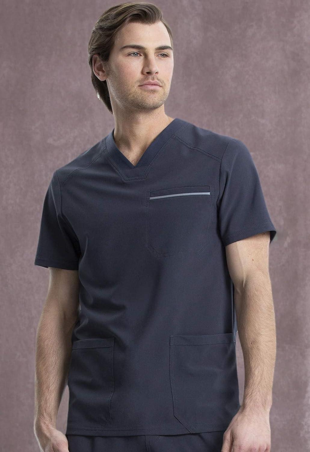 imageCherokee iFlex Men Scrubs Top VNeck CK661Pewter