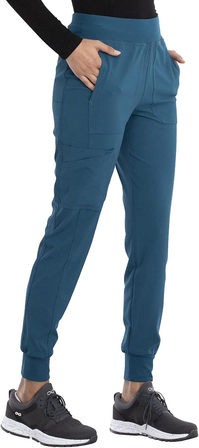 imageIflex Jogger Scrubs for Women YogaInspired Knit Waistband Scrub Pants CK011Caribbean Blue