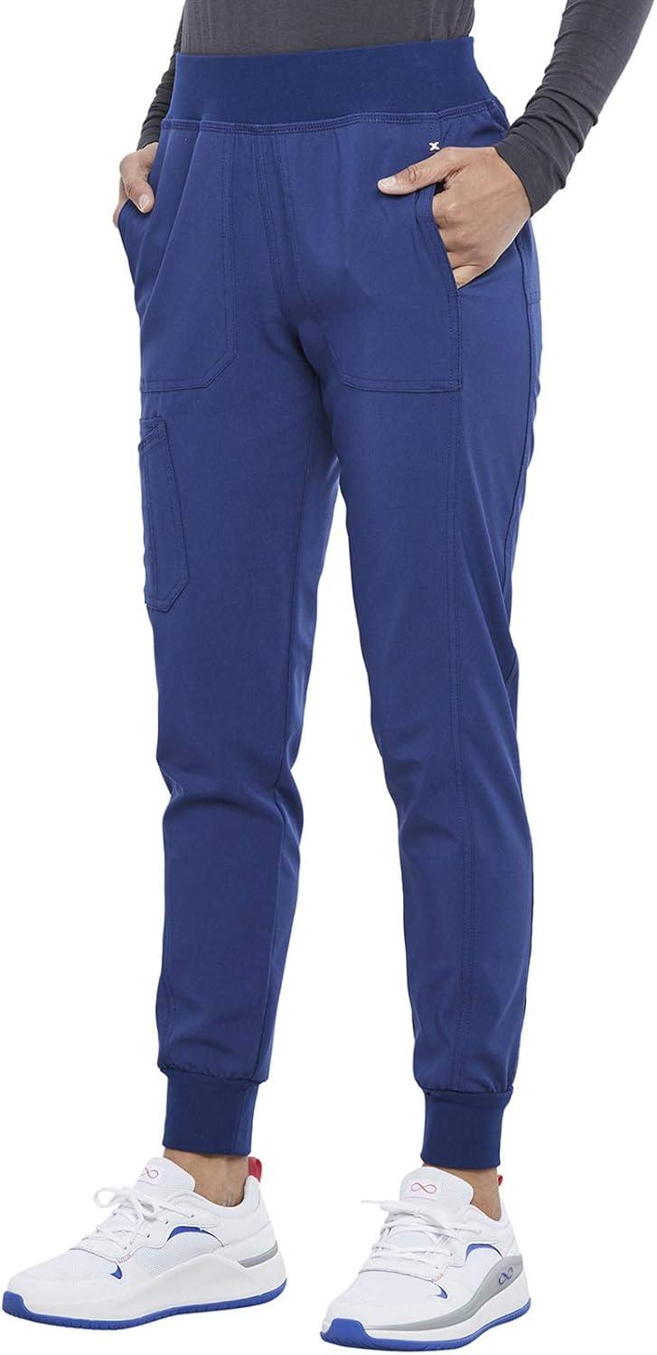imageIflex Jogger Scrubs for Women YogaInspired Knit Waistband Scrub Pants CK011Navy