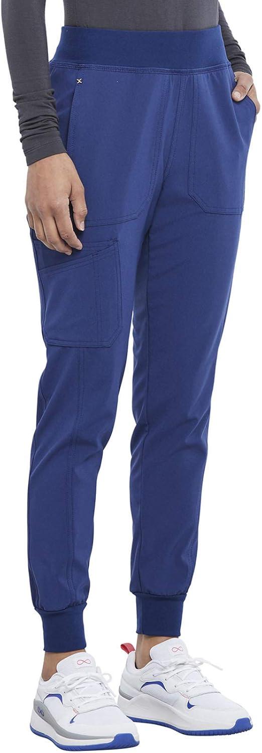 imageIflex Jogger Scrubs for Women YogaInspired Knit Waistband Scrub Pants CK011Navy