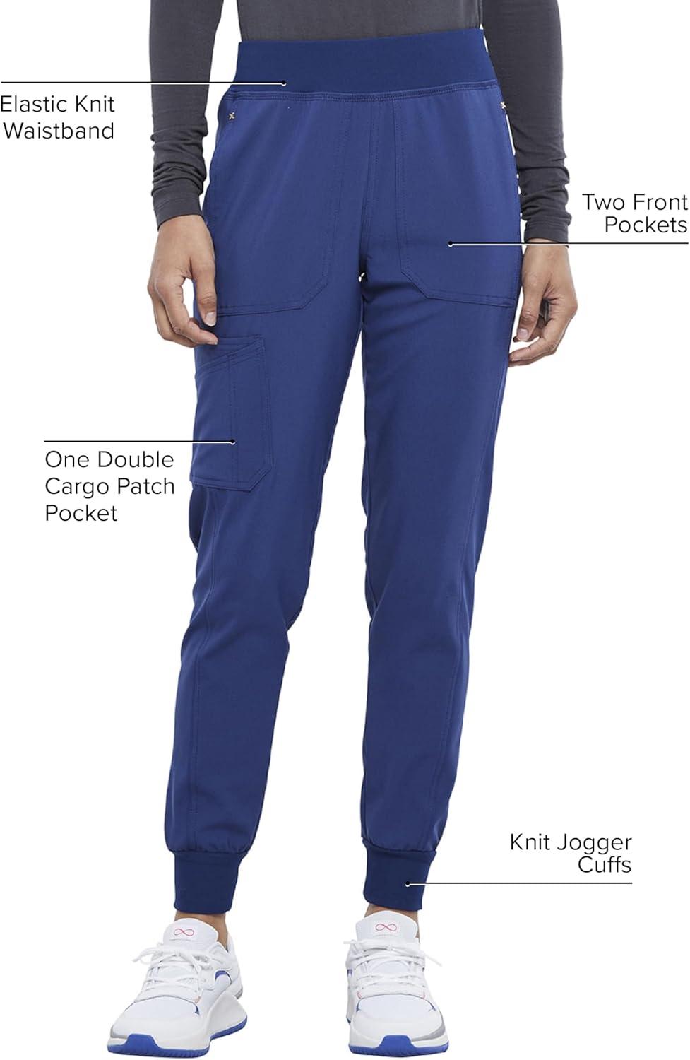 imageIflex Jogger Scrubs for Women YogaInspired Knit Waistband Scrub Pants CK011Navy