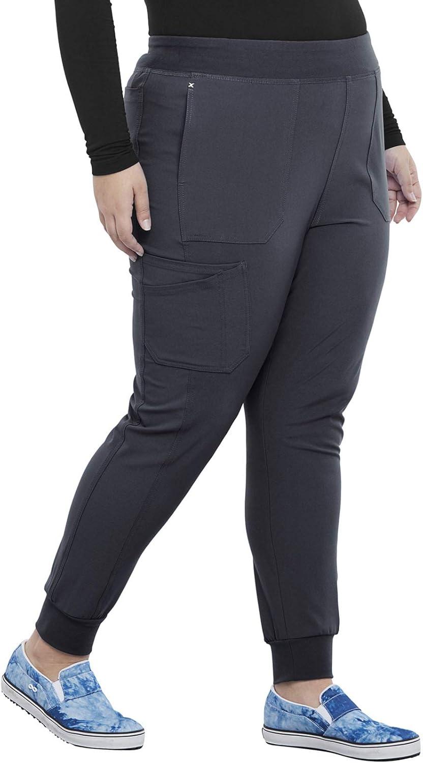 imageIflex Jogger Scrubs for Women YogaInspired Knit Waistband Scrub Pants CK011Pewter