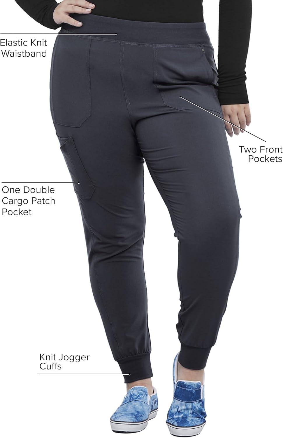 imageIflex Jogger Scrubs for Women YogaInspired Knit Waistband Scrub Pants CK011Pewter