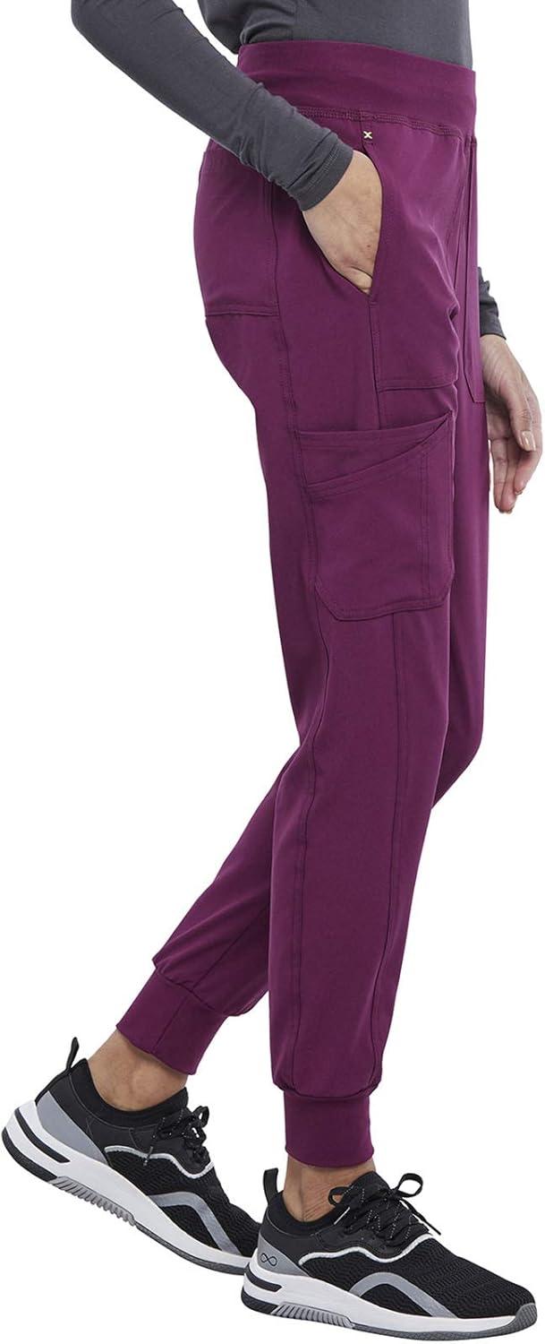 imageIflex Jogger Scrubs for Women YogaInspired Knit Waistband Scrub Pants CK011Wine