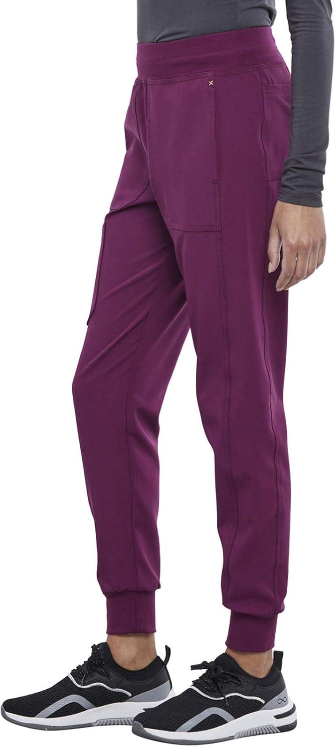 imageIflex Jogger Scrubs for Women YogaInspired Knit Waistband Scrub Pants CK011Wine
