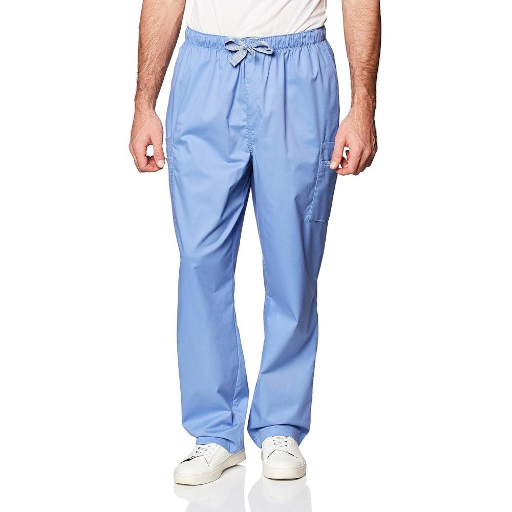 imageCherokee Scrub for Men Fly Front Cargo Pant with 7 Pocket Durable Fade Resistant Fabric 4000Ciel