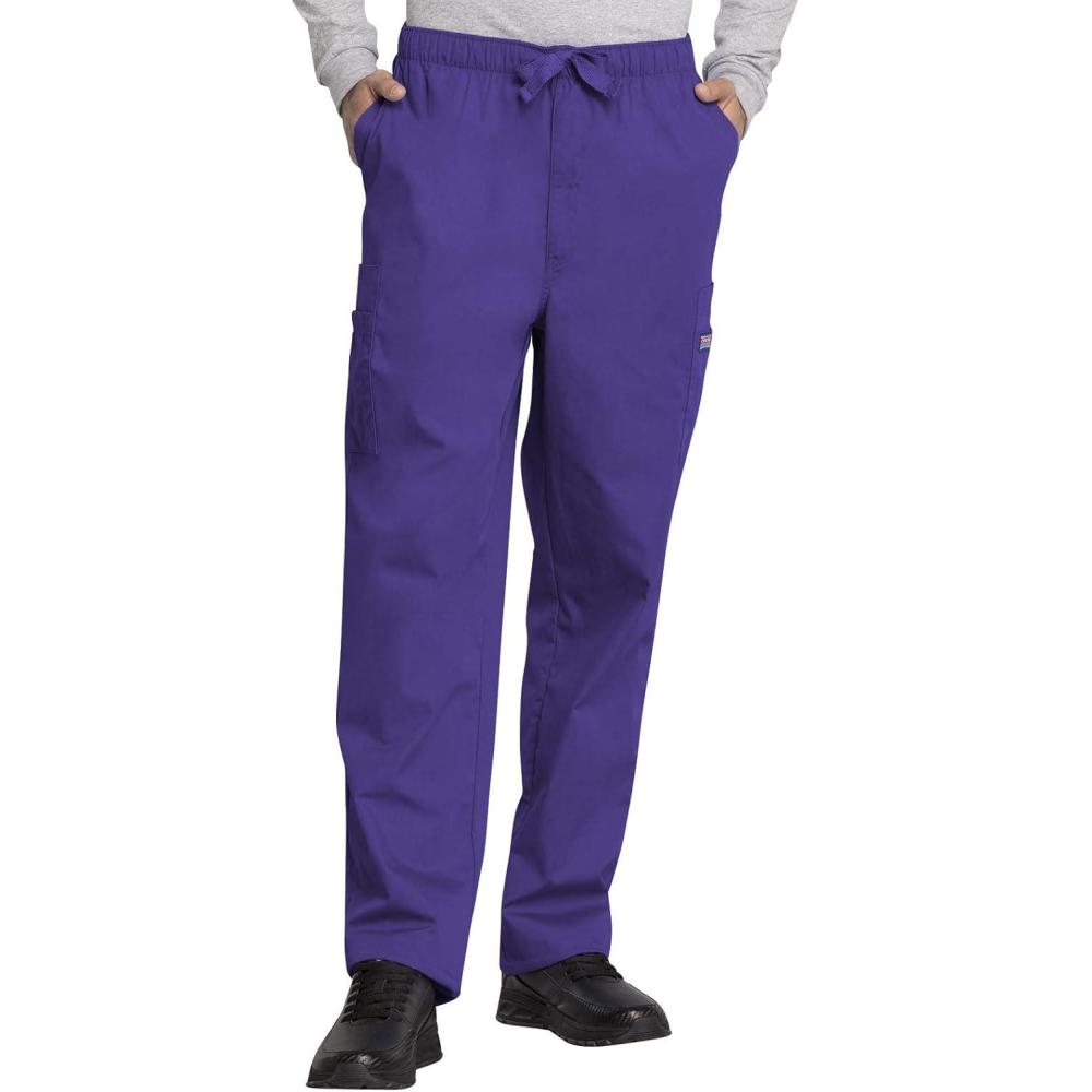 imageCherokee Scrub for Men Fly Front Cargo Pant with 7 Pocket Durable Fade Resistant Fabric 4000Grape