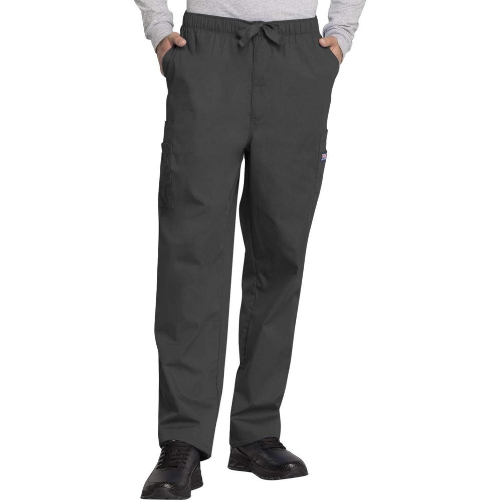 imageCherokee Scrub for Men Fly Front Cargo Pant with 7 Pocket Durable Fade Resistant Fabric 4000Pewter