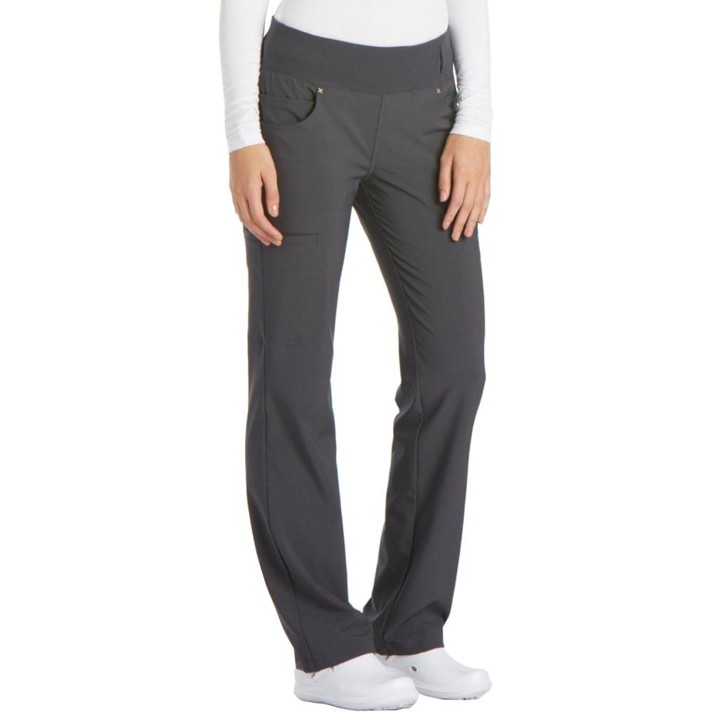 imageCherokee Scrubs for Women Mid Rise Straight Leg Scrub Pants For Women Pullon Bottoms with 6 Pockets amp 360 Stretch CK002Pewter