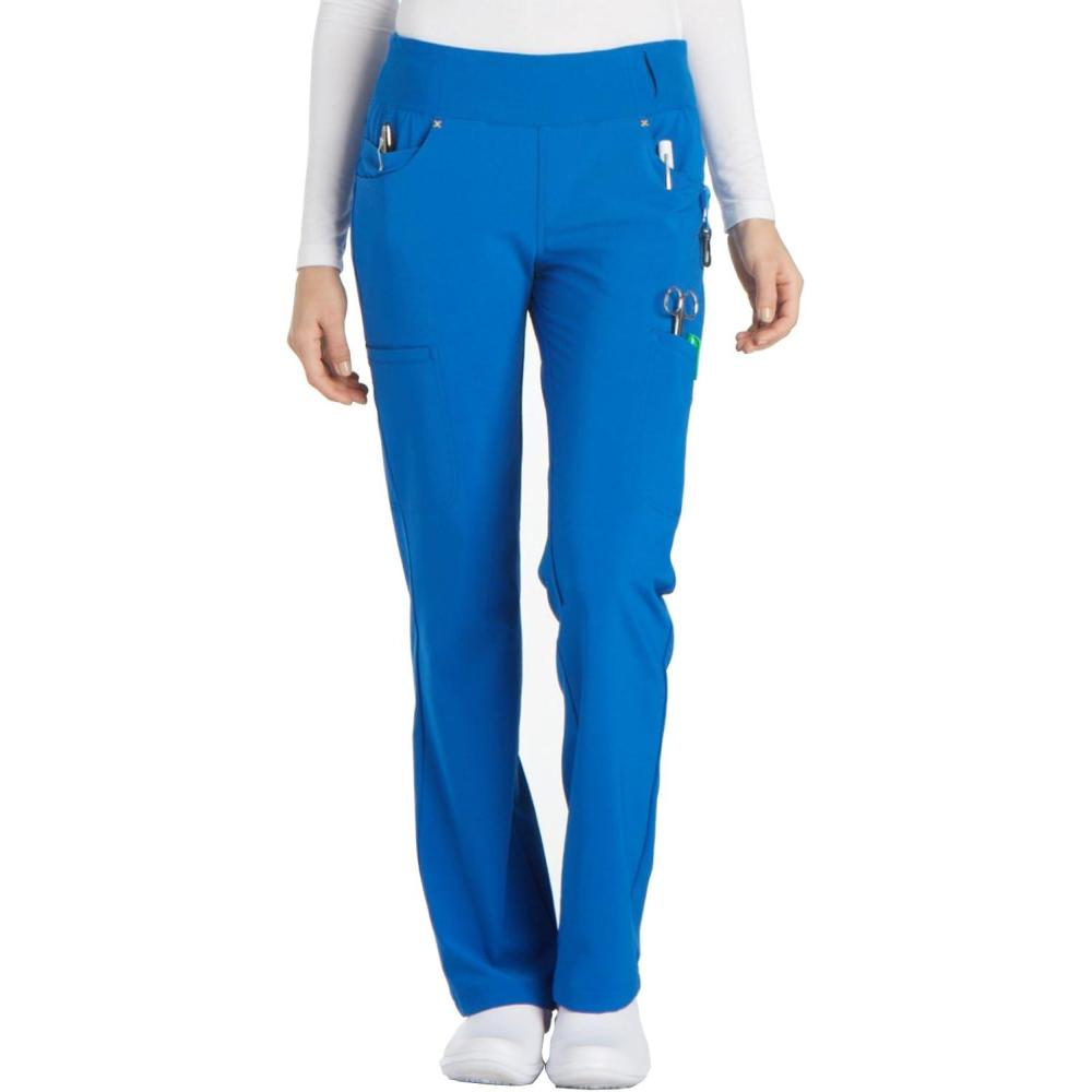 imageCherokee Scrubs for Women Mid Rise Straight Leg Scrub Pants For Women Pullon Bottoms with 6 Pockets amp 360 Stretch CK002Royal