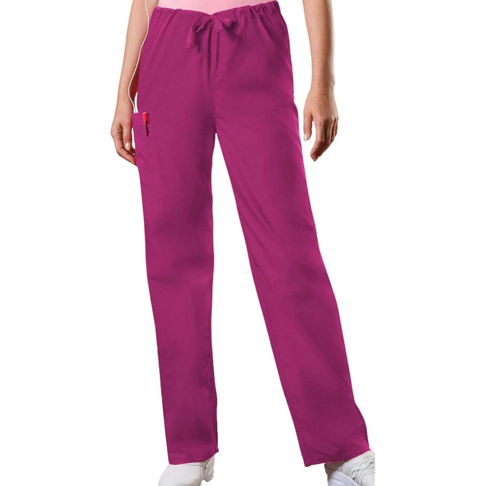 imageCherokee Unisex Scrub Pants for Men amp Women Drawstring Cargo Medical Uniform Straight Leg Nursing Scrub Bottoms 4100Azalea