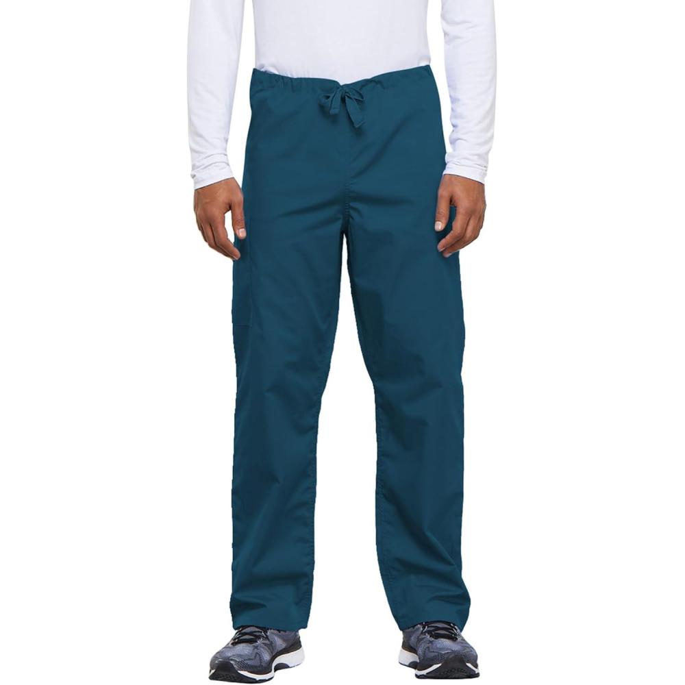imageCherokee Unisex Scrub Pants for Men amp Women Drawstring Cargo Medical Uniform Straight Leg Nursing Scrub Bottoms 4100Caribbean Blue