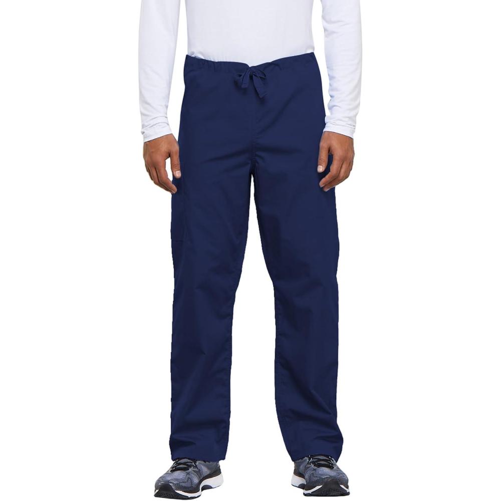 imageCherokee Unisex Scrub Pants for Men amp Women Drawstring Cargo Medical Uniform Straight Leg Nursing Scrub Bottoms 4100Navy