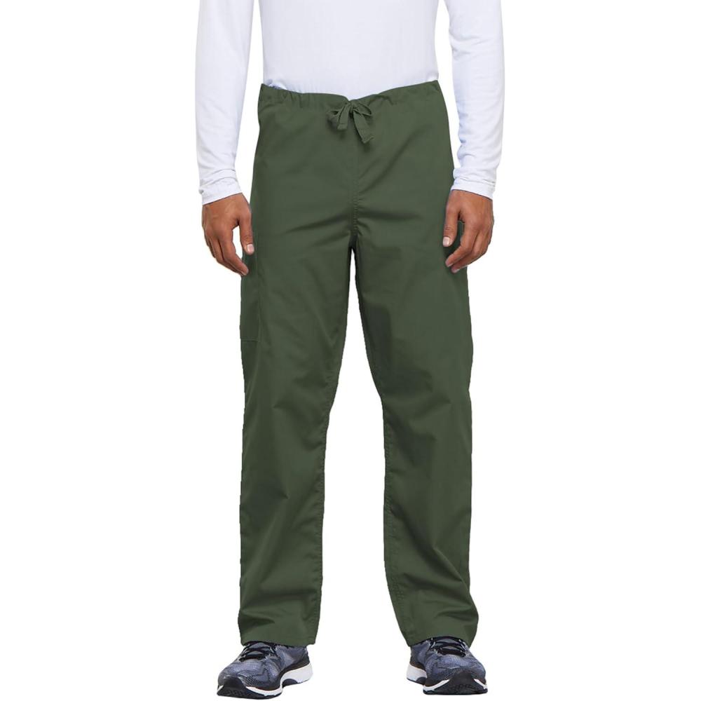 imageCherokee Unisex Scrub Pants for Men amp Women Drawstring Cargo Medical Uniform Straight Leg Nursing Scrub Bottoms 4100Olive
