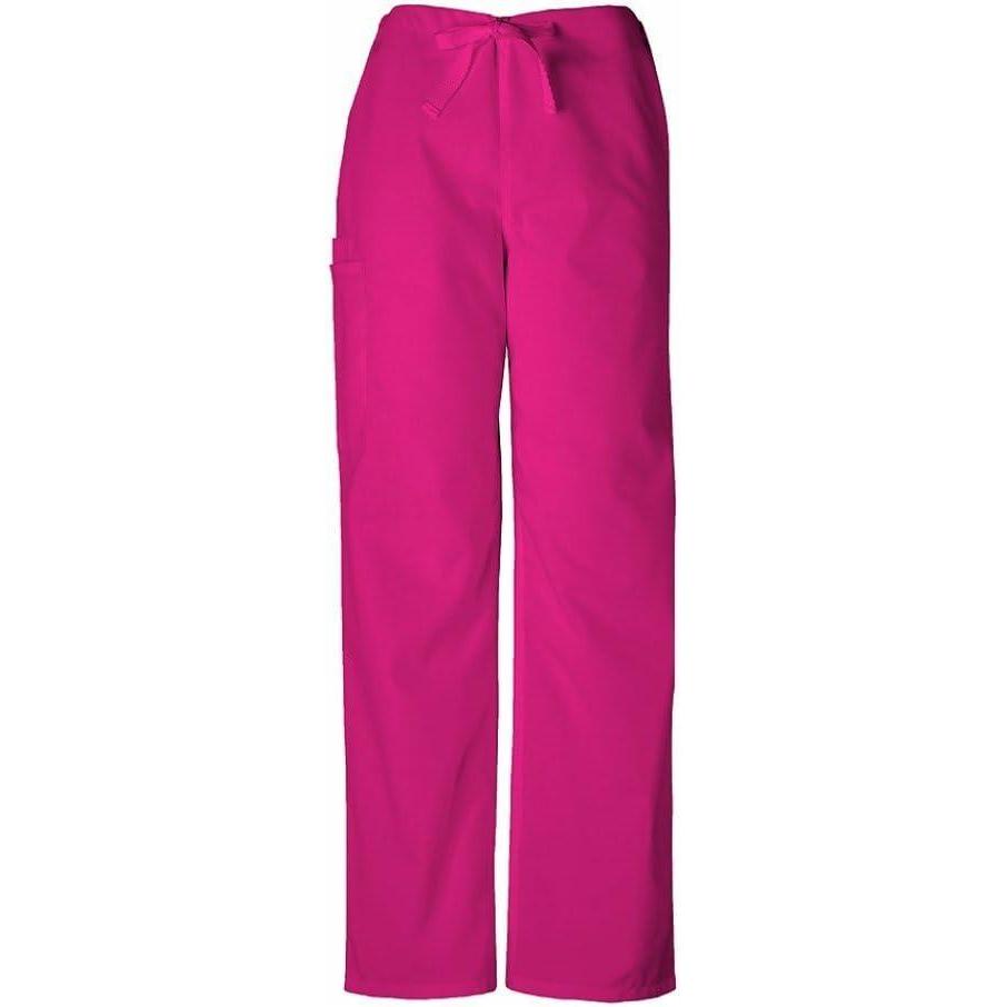 imageCherokee Unisex Scrub Pants for Men amp Women Drawstring Cargo Medical Uniform Straight Leg Nursing Scrub Bottoms 4100Raspberry