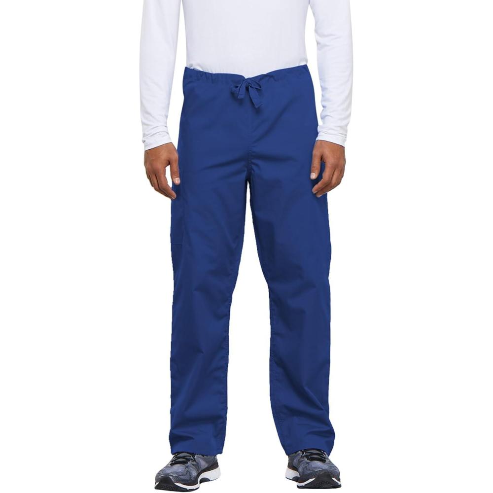imageCherokee Unisex Scrub Pants for Men amp Women Drawstring Cargo Medical Uniform Straight Leg Nursing Scrub Bottoms 4100Royal