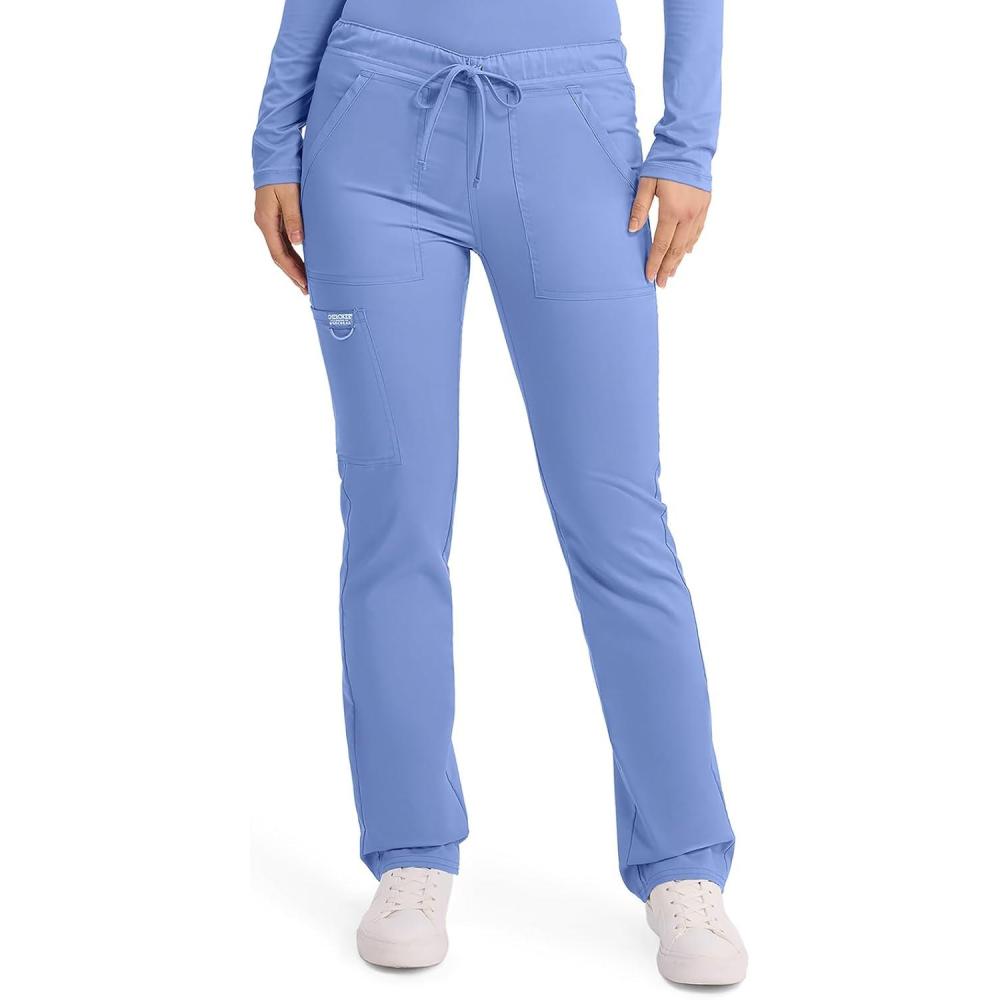 imageCherokee Unisex Scrub Pants for Men amp Women Tapered Leg Drawstring 4 Pocket Medical Uniform Easy Care 2Way Stretch WW020Ciel Blue